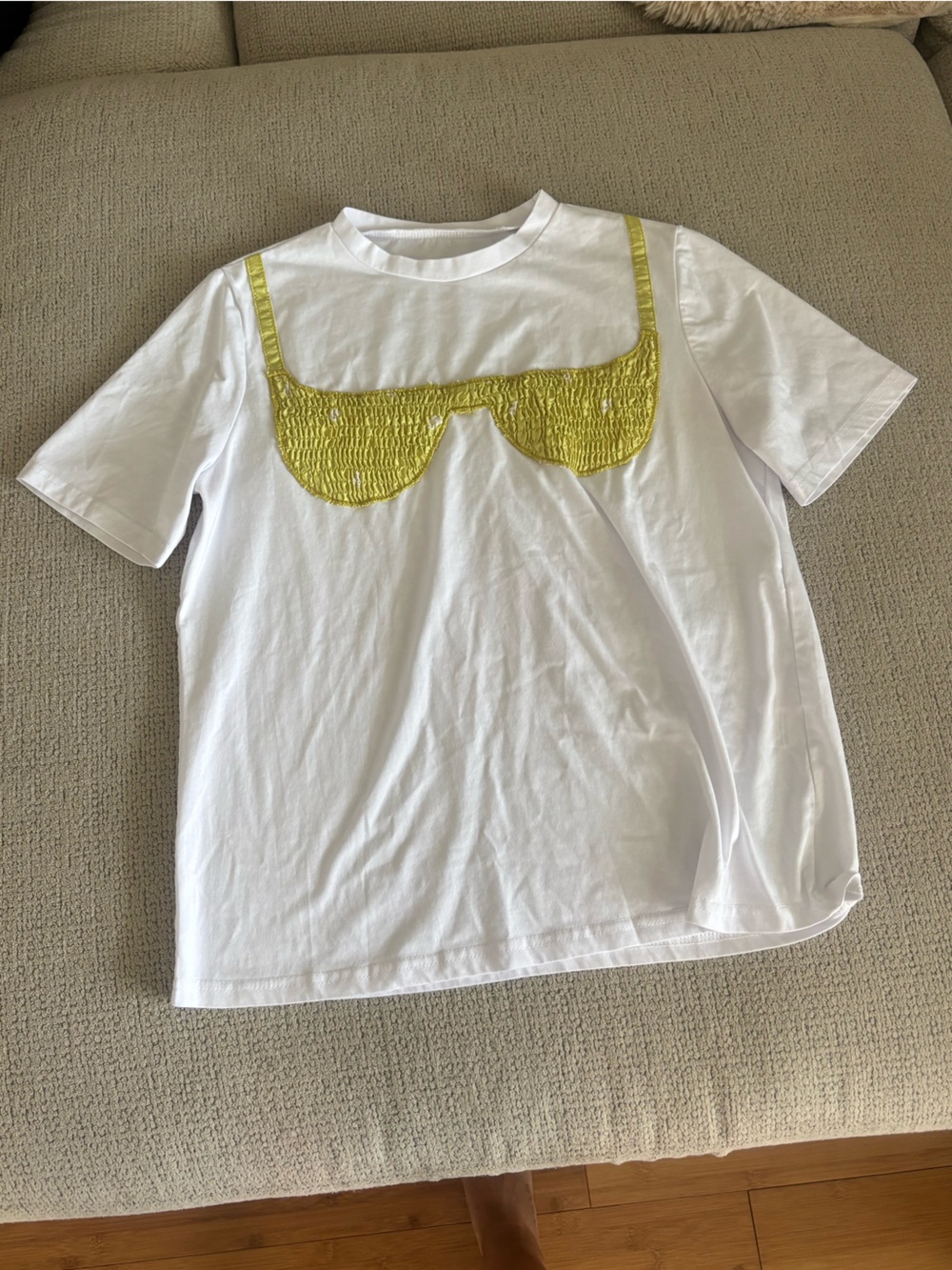 bikini top white t shirt size S